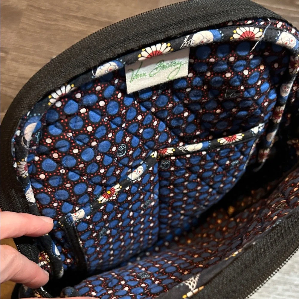 Vera Bradley Black and Red Floral Backpack owls